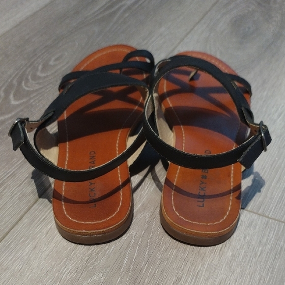 Lucky Brand Black and Tan Strappy Sandals - Picture 3 of 14